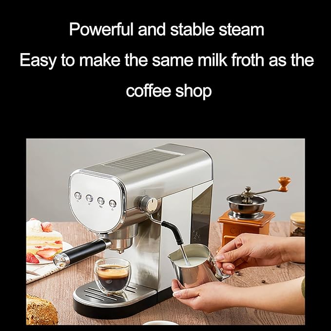 Cafetera Semi Automática con Vaporizador de Leche, 20 Bar y Control de Temperatura miniatura 8