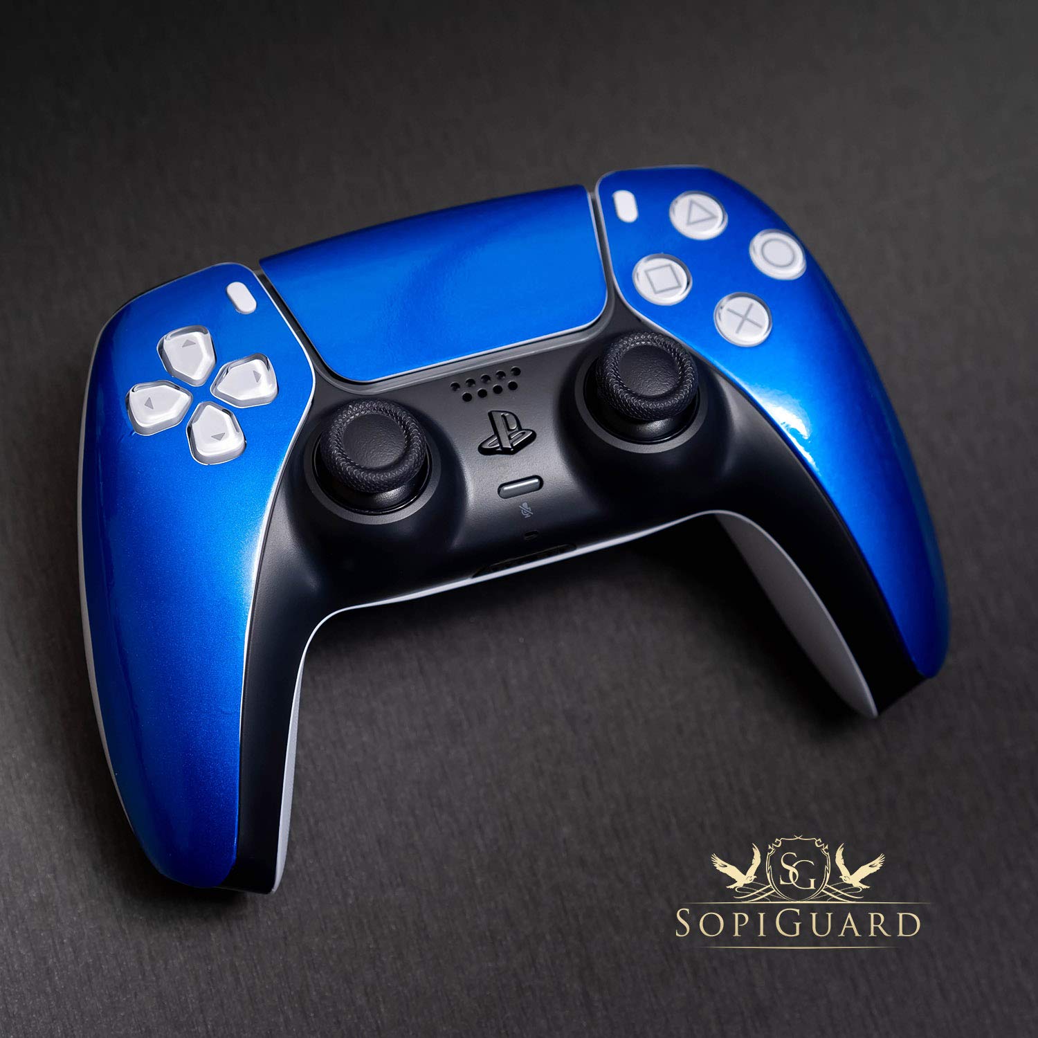 SopiGuard Sticker Skin for 8Bitdo Ultimate Wireless Controller Front and Buttons (Gloss Fire Blue)