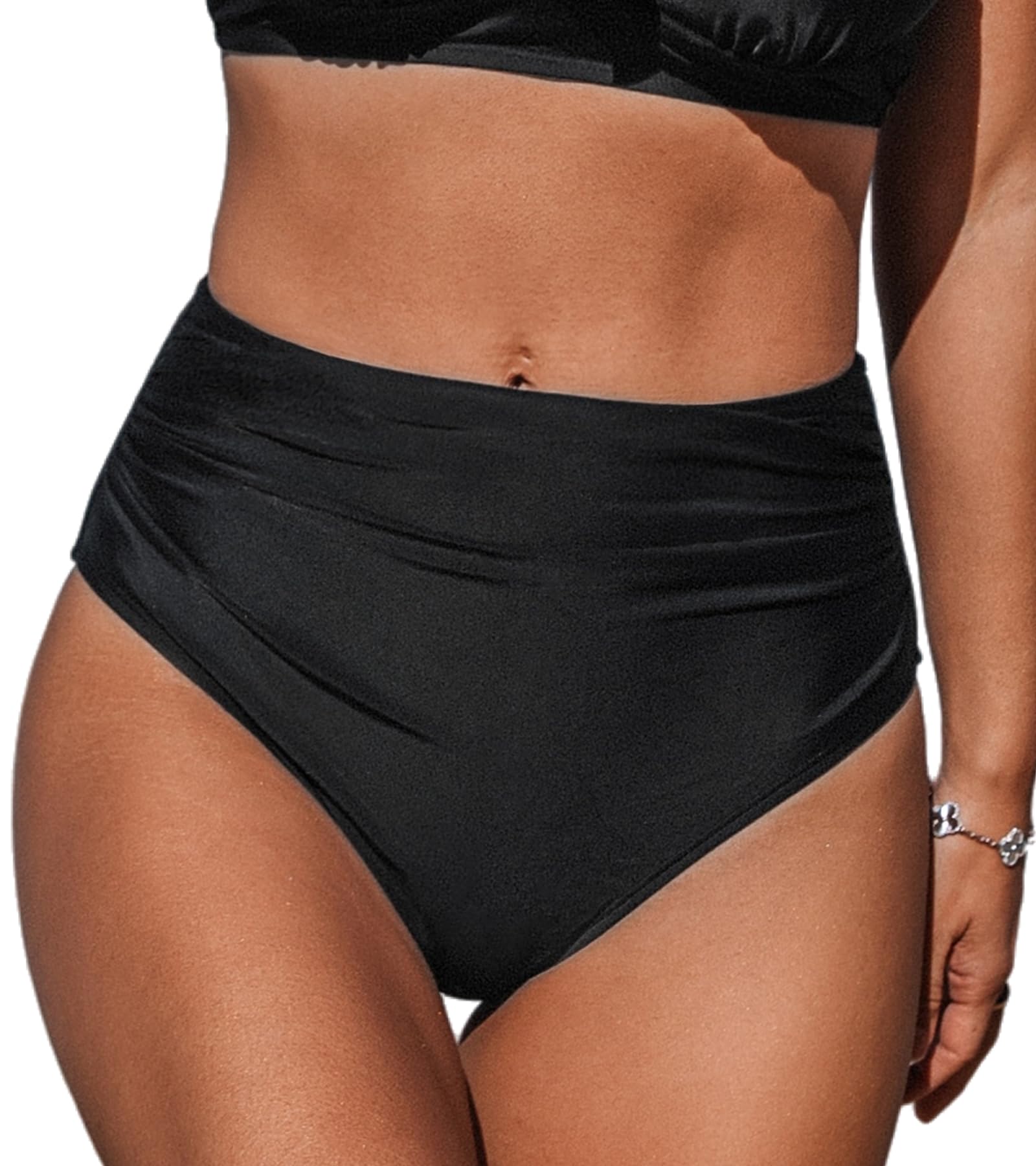 cupshe Women's High Waisted Bikini Bottom Full Coverage Swim Bottom-picture-28