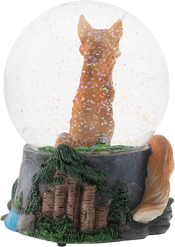 Miniatura 3 de Elanze Designs Clever Fox Friends - Globo de nieve con purpurina musical resistente de 3.937 in (3.937 in), decoración de mesa mágica, mesa de