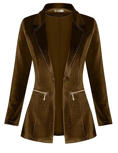 Women's Long Sleeve Blazer Open Front Cardigan Jacket Work Office
