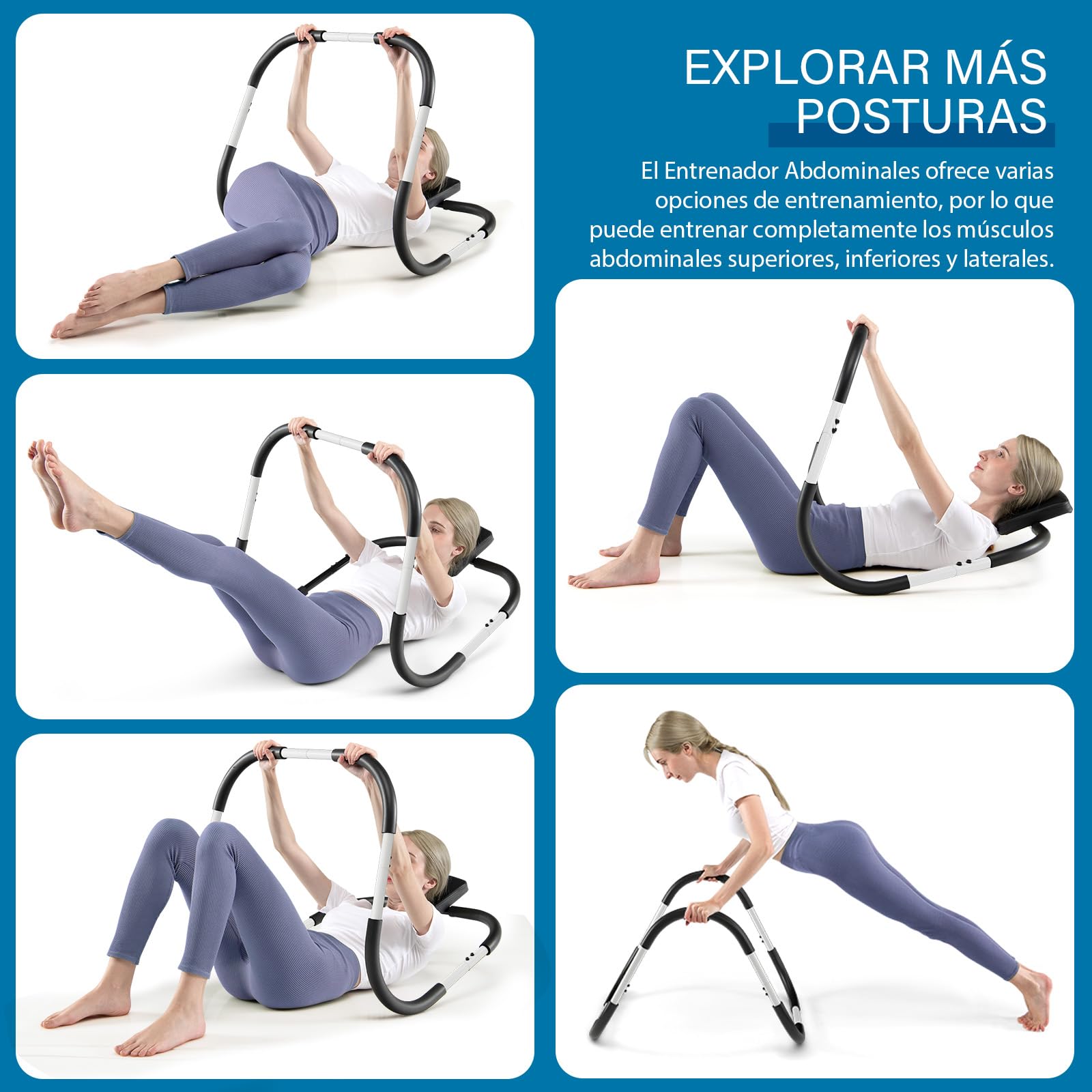 GOPLUS Entrenador Abdominal con Reposacabezas Acolchado, Fitness AB Trainer de Acero, Ejercicios de Abdominales y Flexiones, Equipo para Hogar Gimnasio, Carga 100 kg, 72,5 x 72,5 x 64 cm