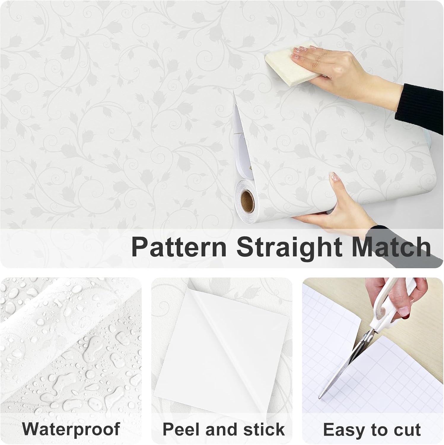 Beige Floral peel and stick wallpaper nature leaf contact paper removable flower wall paper for bedroom bathroom cabinet covering wrap waterproof Tropica boho wallpapers roll art deco vinyl