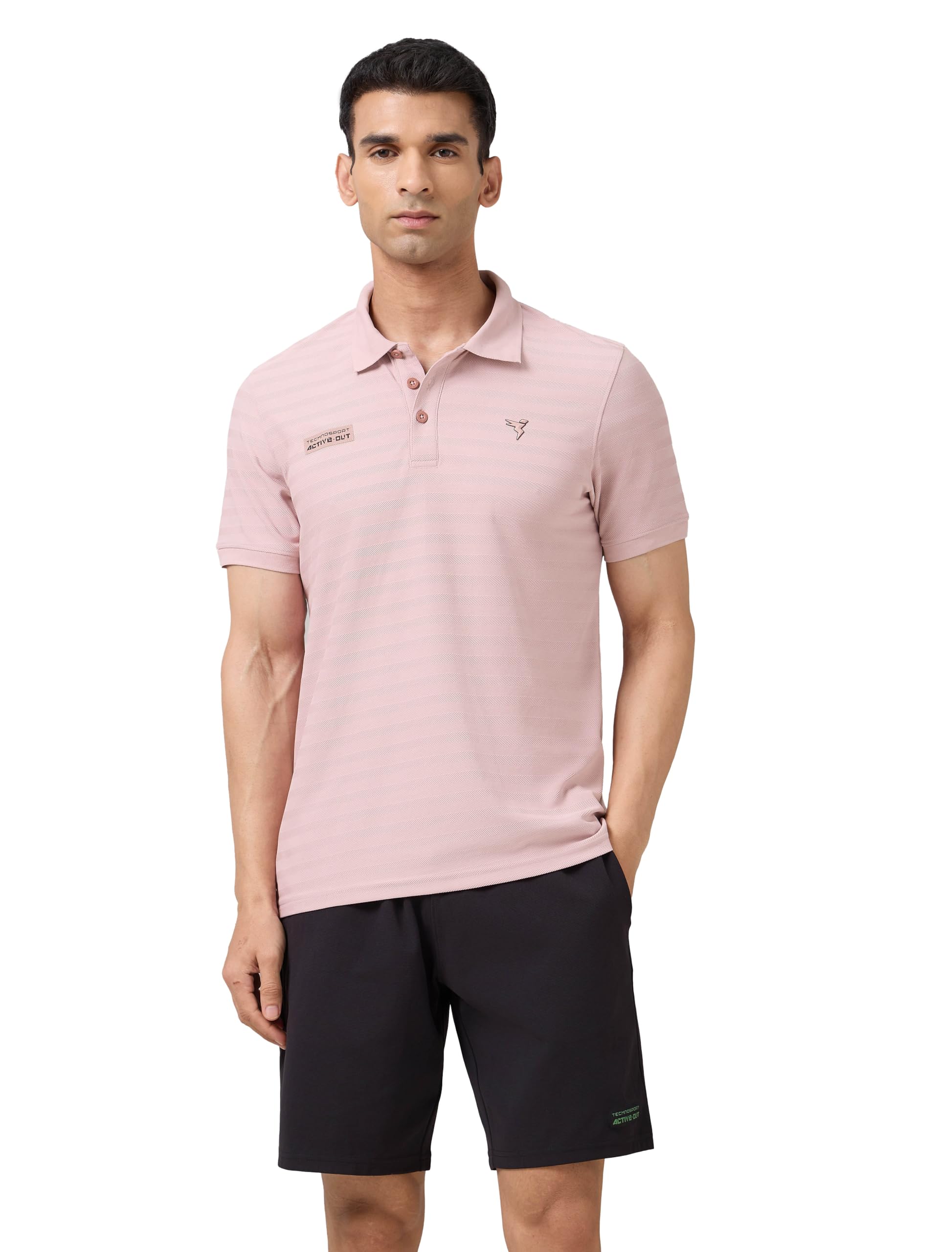 Men's Slim Fit Striped Half Sleeve Polo Active Out T-Shirt for Gym, Sports & Regular Use-image-45