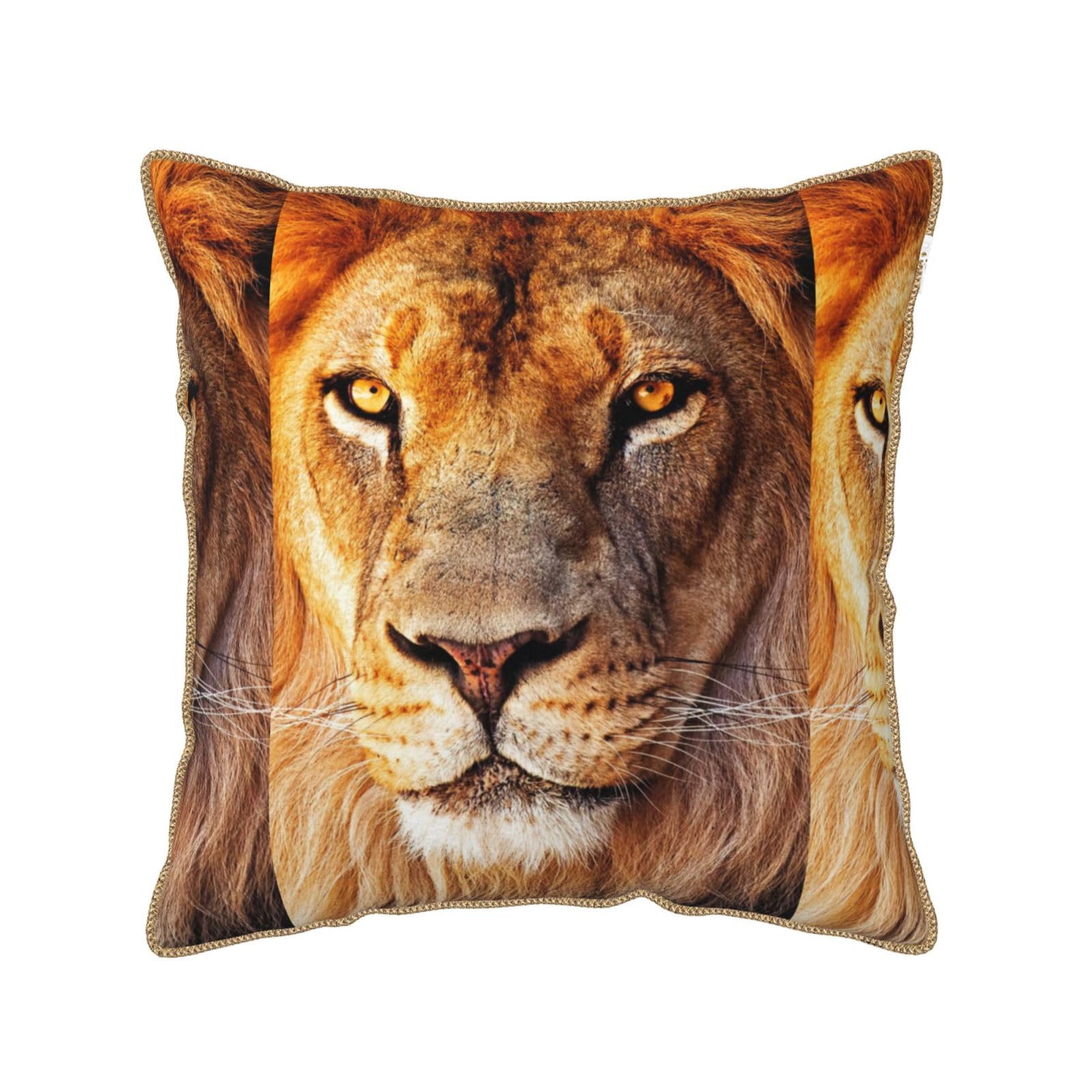 Housse de coussin en velours imprimé lion doux et de qualité durable