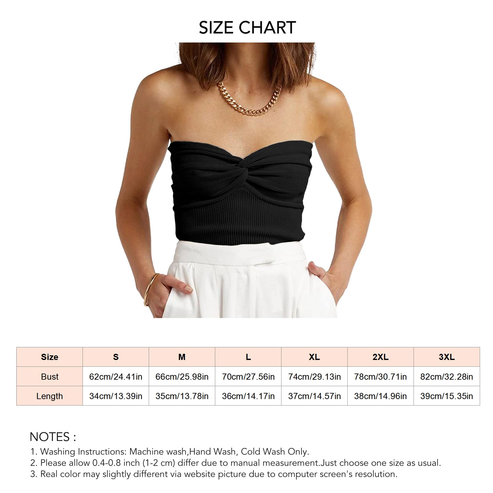 Top a Fascia Estivo da Donna Senza Spalline Senza Maniche al Largo della Spalla Top a Costine a Pieghe in Maglia Sexy Camicetta Canotte Party Top Corti Crop Top Tunica(S-Nero)