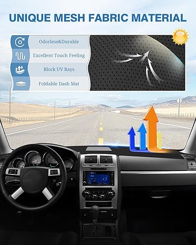 Miniatura 102 de FIILINES - Cubierta para tablero, accesorio para tablero de malla antideslizante, parasol sin reflejos y protector compatible con Toyota RAV4