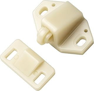 White Marine Boat Ball Catch Door Cupboard – Spring Back Plates Roller Latch Plastic Catches Cabinet Hardware and Furniture Double Latches Interior Doors Small Arrowhead Catch