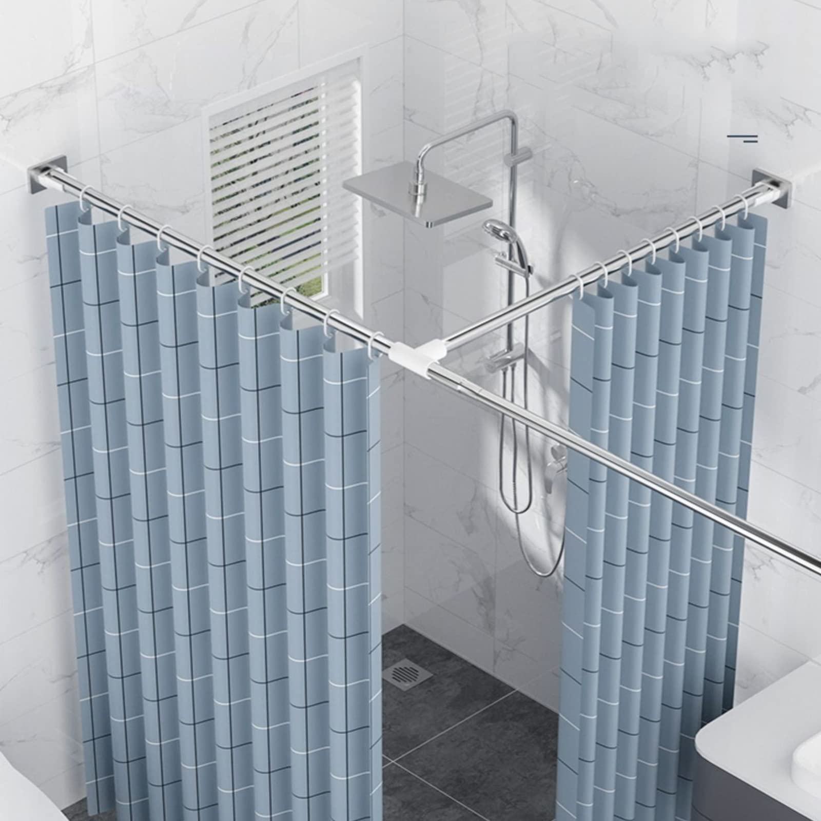 Barre De Douche Extensible, Tringle Rideau De Douche 100% Inox Blanc, 110-185 Cm Tringle De Douche Extensible En Aluminium Inoxydable | 24885100