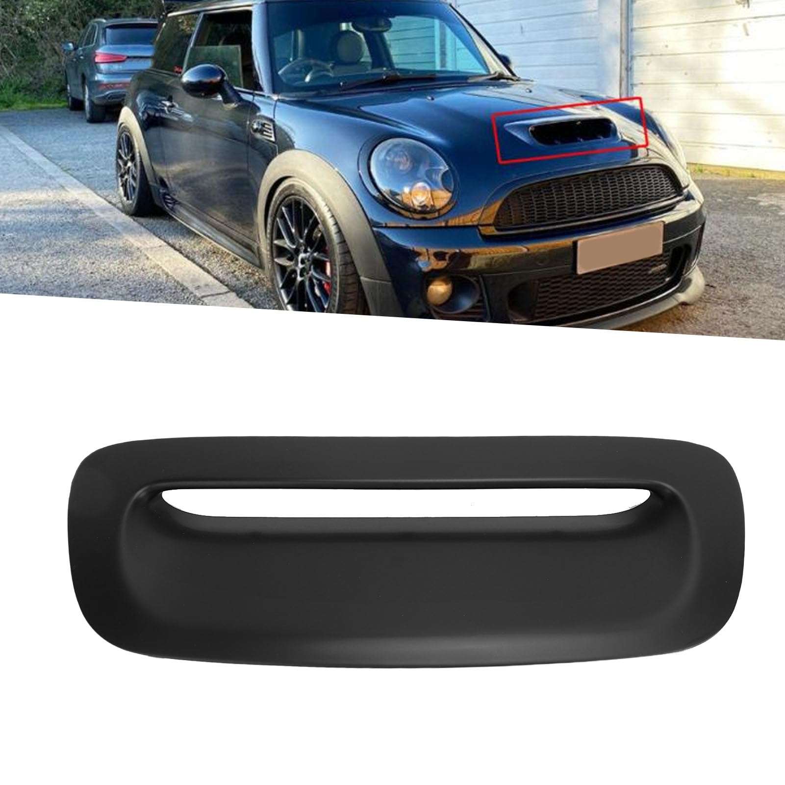 Osłona Wlotu Powietrza do Maski Silnika Mini S R56 R55 R57 2007-2014 - Plastikowa Osłona Chłodnicy Silnika ABS z 7-punktowym Systemem Klamer do Jazdy Po Torze Górskim w Mieście