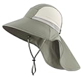 UPF50+ Wide Brim Sun Hat for Toddler & Kids Outdoor Adventure Quick Dry Bucket Hat with Neck Flap Summer Beach Hat
