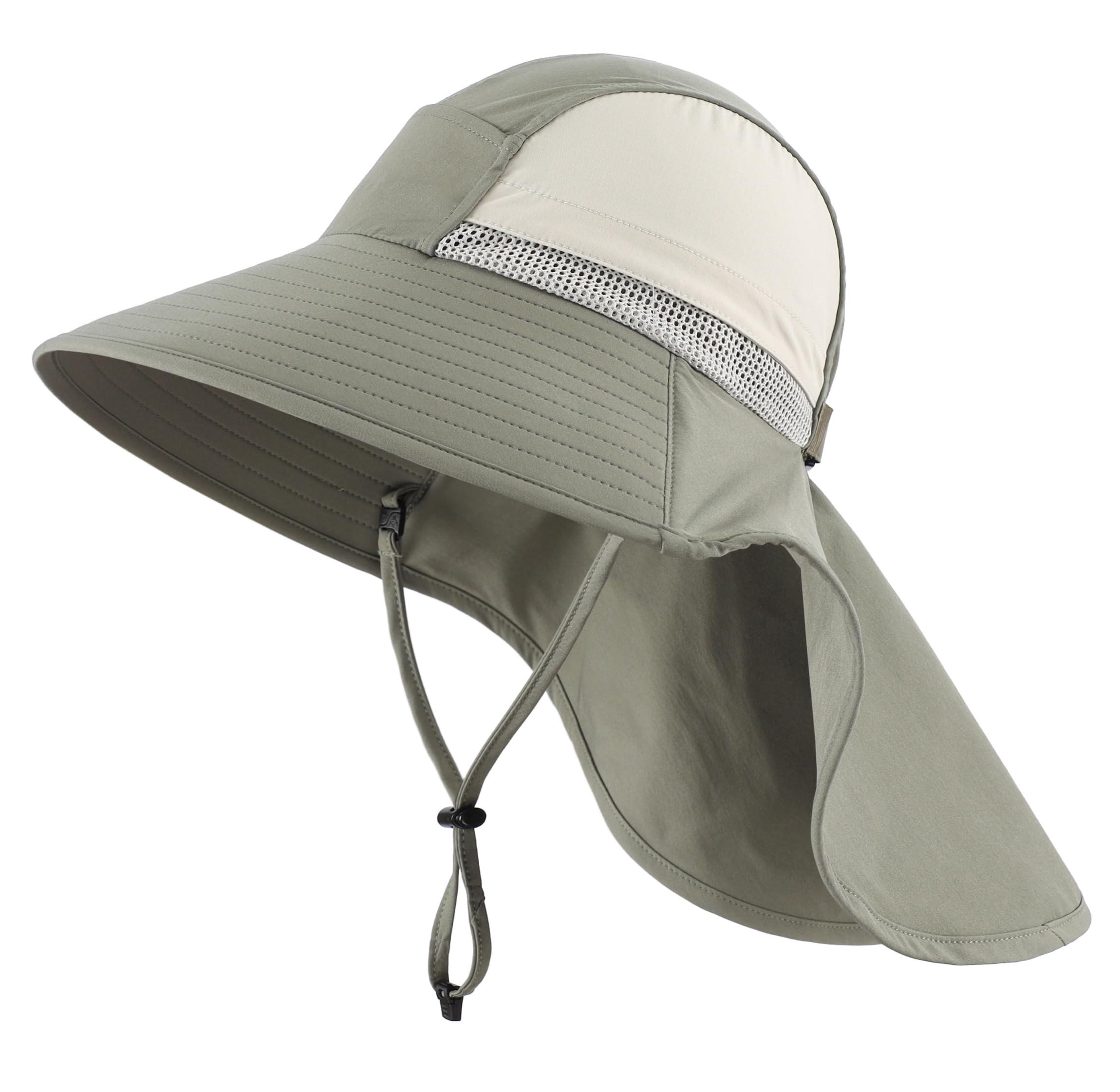 Connectyle UPF50+ Wide Brim Sun Hat for Toddler & Kids Outdoor Adventure Quick Dry Bucket Hat with Neck Flap Summer Beach Hat