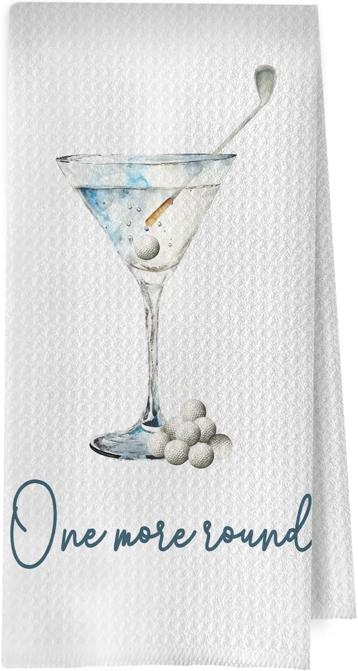 Tennis Martini Kitchen Towels - Tennis Gifts Decorative Waffle Weave Dish Towels, Martini Party Hand Tea Towel, 16x24 Inch