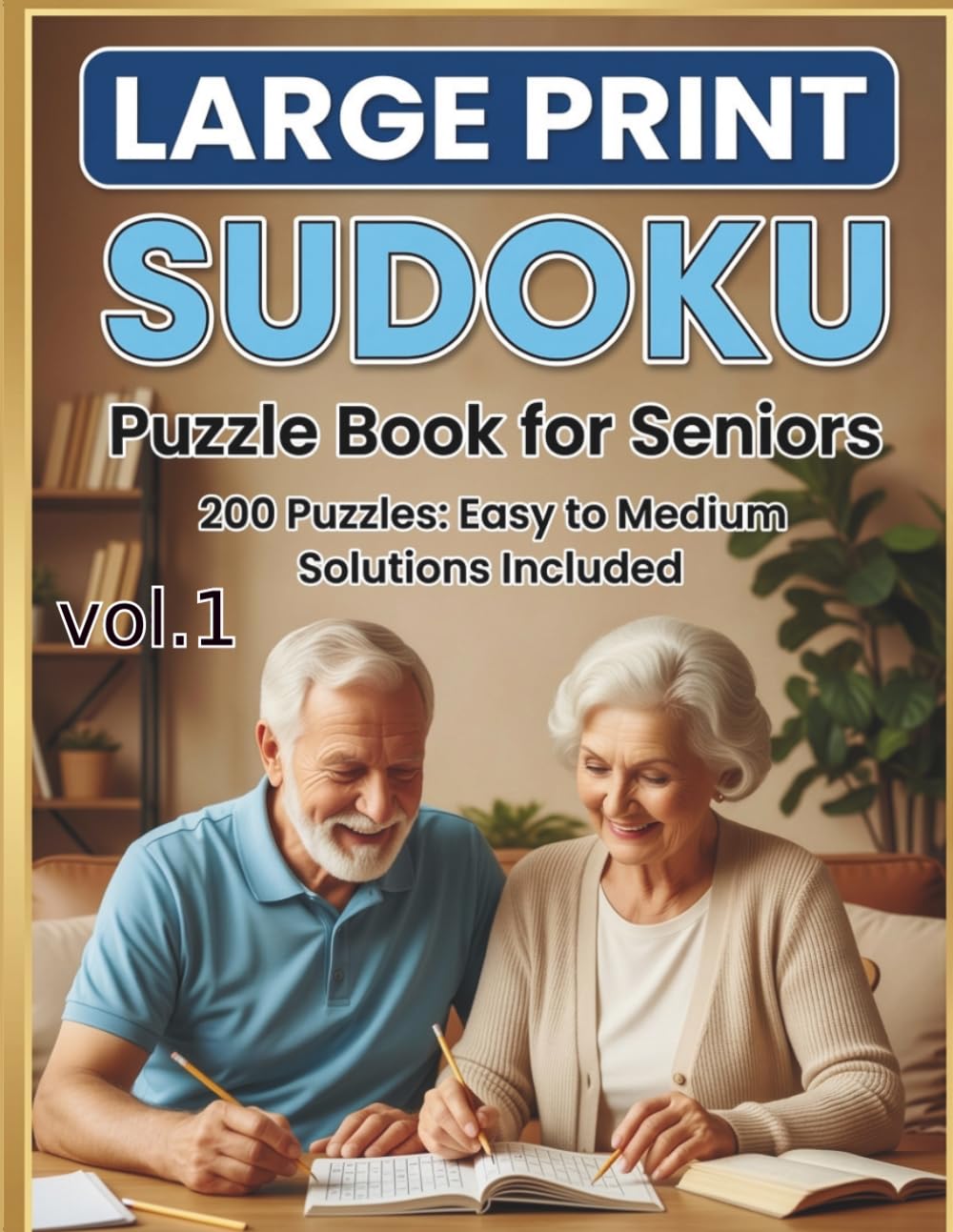 Large Print Sudoku: Puzzle Book for Seniors: 200 Puzzels - Easy to Medium, Solutions Included (Vol. 1)