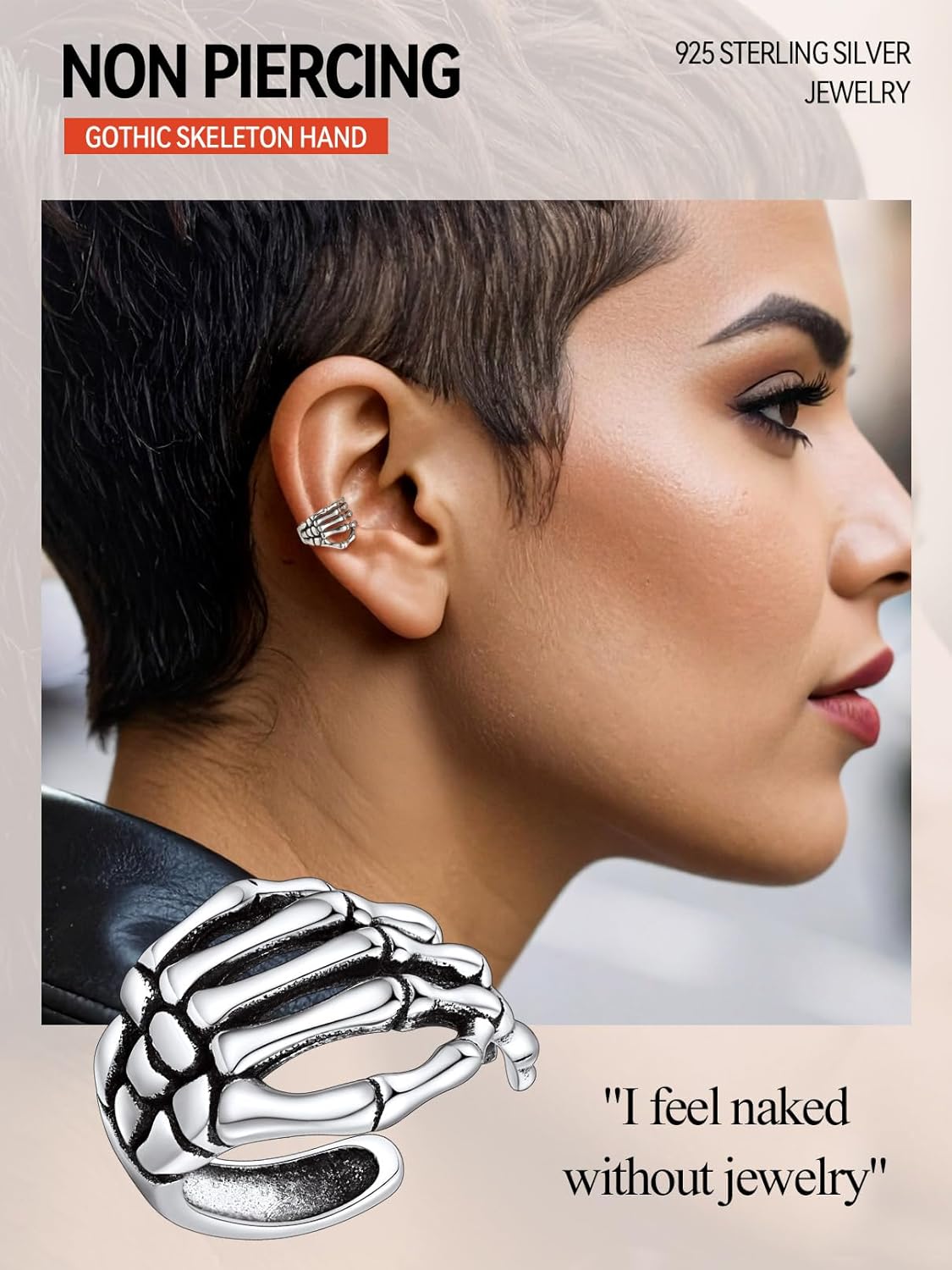 FaithHeart Sterling Silver Ear Cuff Earrings for Women, Non Pierced Hypoallergenic S925 Silver Lightweight Fake Earrings for Cartilage Helix Lightweight Ear Cuffs with Gift Box - Image 2