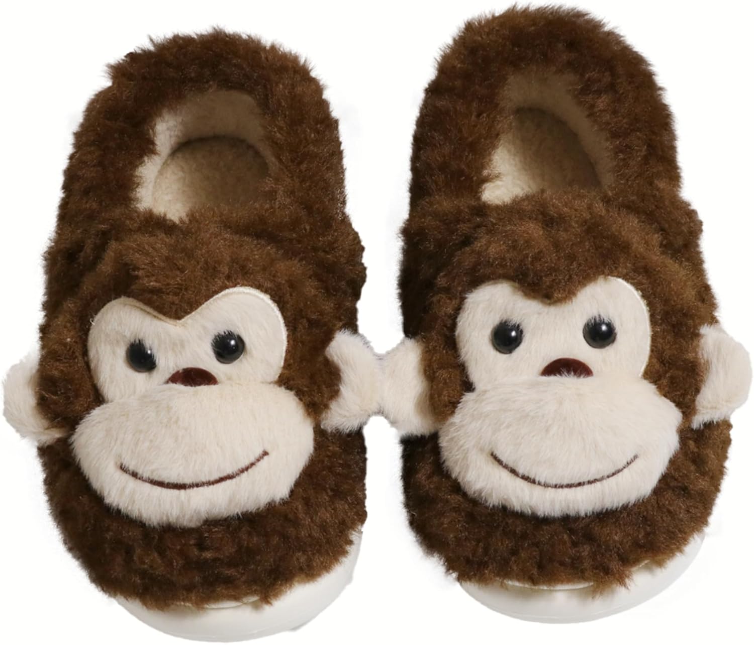 Monkey Animal Slippers Women - Cute Plush Warm Indoor Shoes