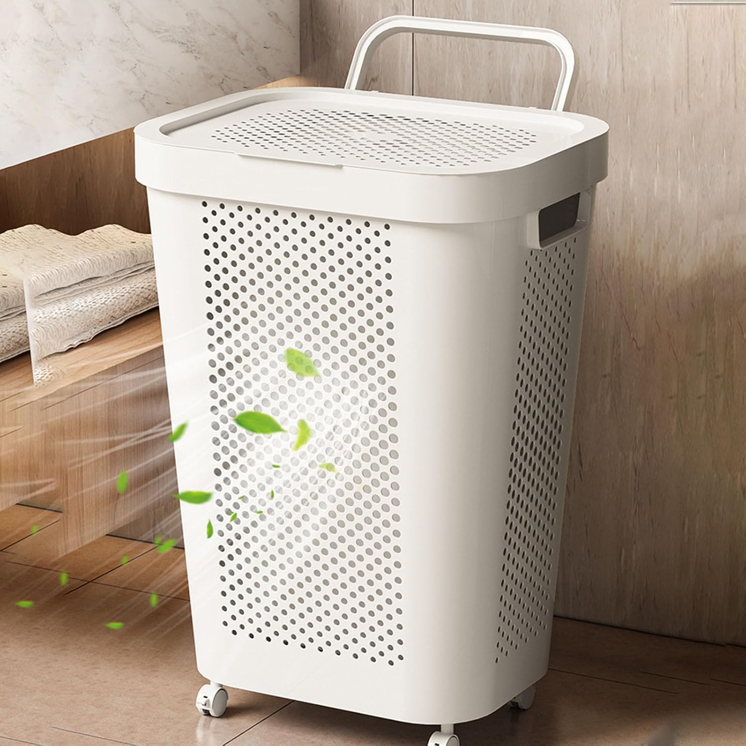 Elegant Ventilated Dirty Clothes Planner Large Capacity Permanent Polystyrene Direct Current Neat Thin for Laundry Room Modern Hamper