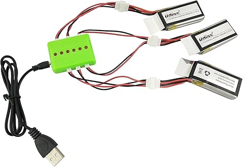 Miniatura 3 de Fytoo Accesorios 3 unids 3.7 V 350 mAh Li Batería + 1 Cargador de equilibrio 3 en 1 + 3 piezas Cable de conversión para UDI U818A WiFi FPV U845 U919