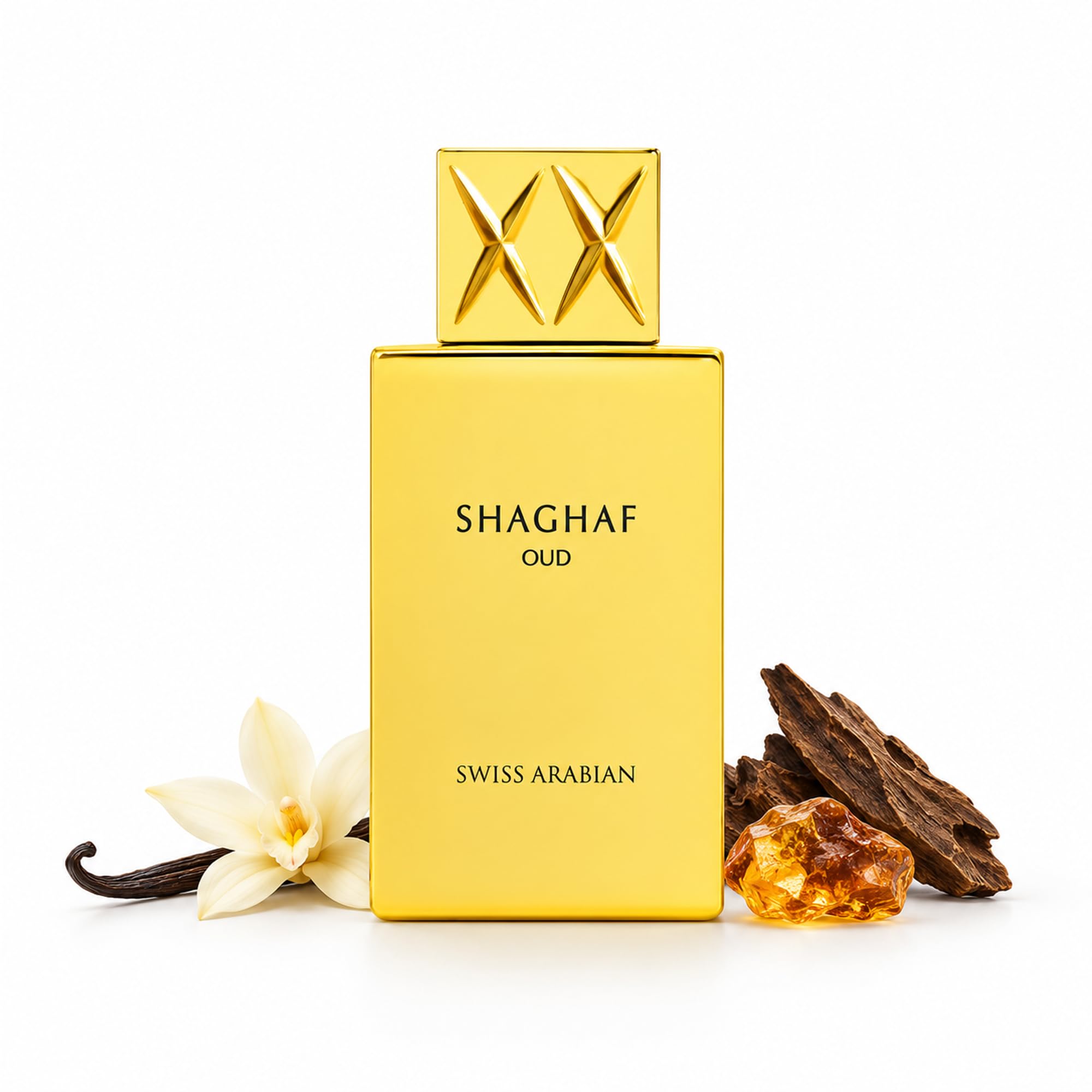 Swiss Arabian Shaghaf Oud - Unisex - EDP Spray - Oud, Gourmand Luxury Fragrance From Dubai - Seductive, Long-Lasting Perfume With Saffron, Rose, Praline, Vanilla Notes -75ml