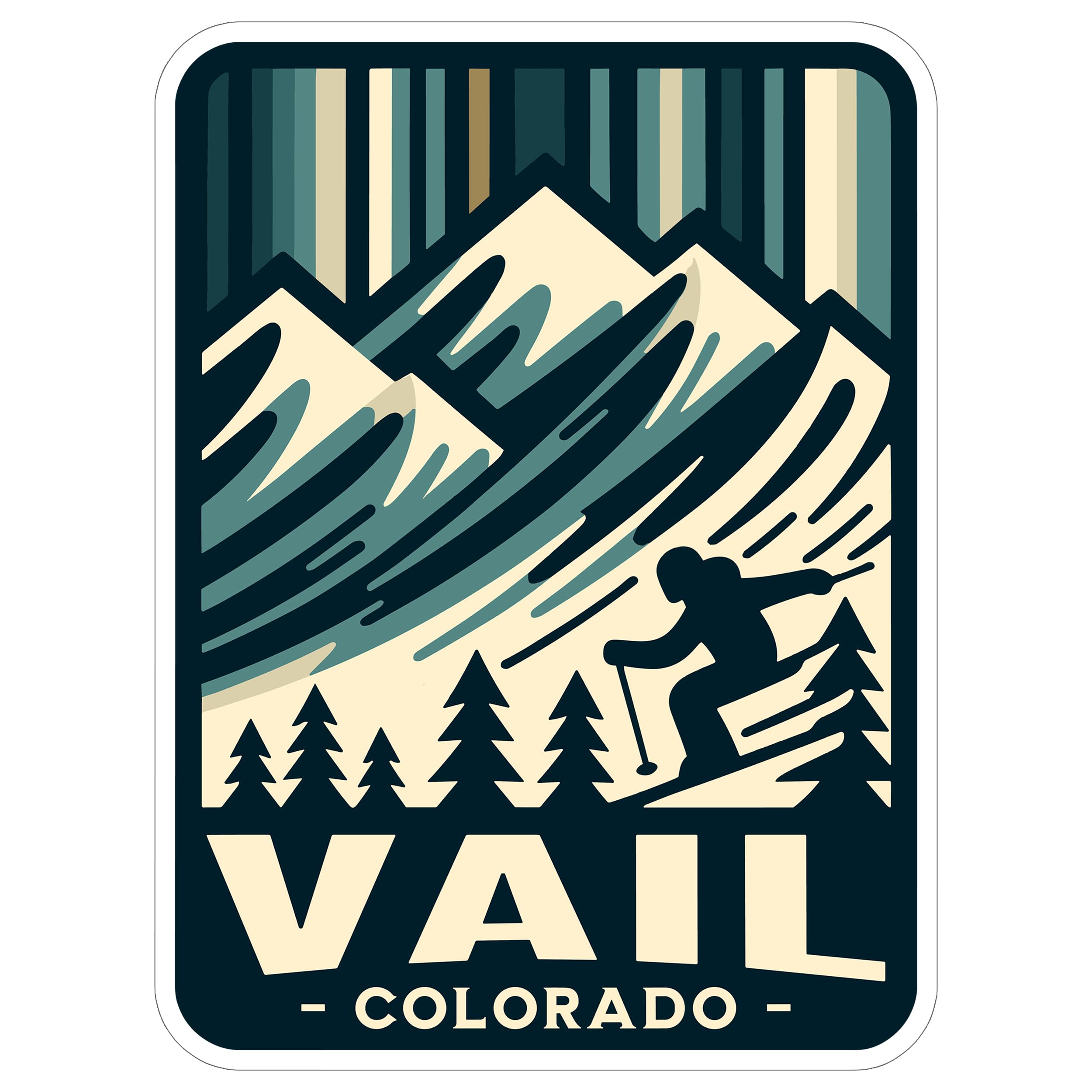 Vail Colorado Sticker 4 Inch City Travel Souvenir Destination - Waterproof Vinyl Decal for Laptop Water Bottle Car Tumbler - Durable Aesthetic