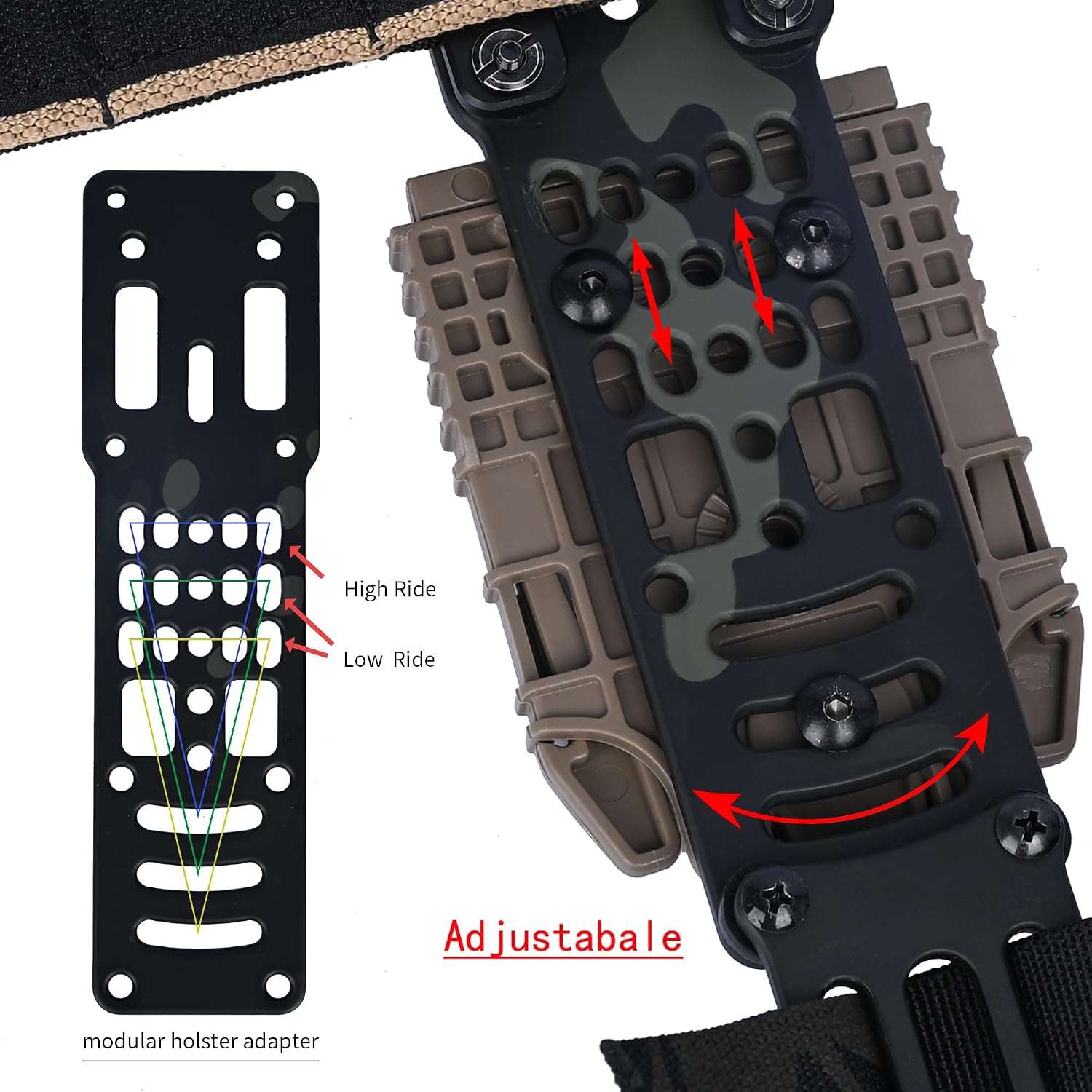 Drop Leg Holster Adapter Mount for QLS Kit, Modular Holster Adapter with Adjustable Leg Strap for Police and Airsoft Gear