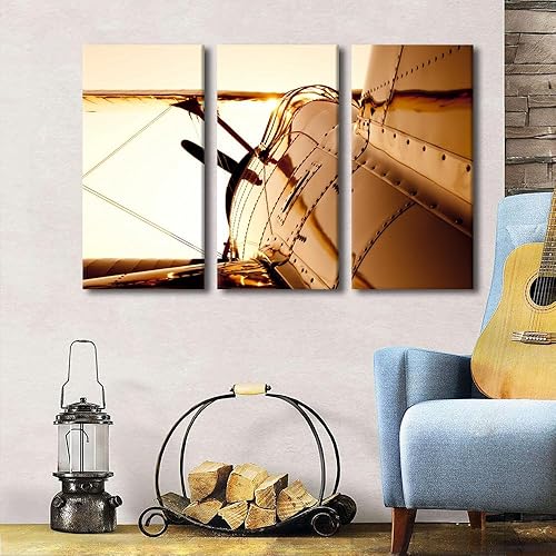 Miniatura 42 de Lienzo decorativo para pared, 3 piezas, póster de nariz de avión, arte de hélice gris, decoración del hogar, lienzo inspirador, decoración de pared