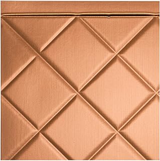 FASÄDE Quilted Decorative Vinyl Backsplash Panel in Polished Copper (6X6 Inch Sample)