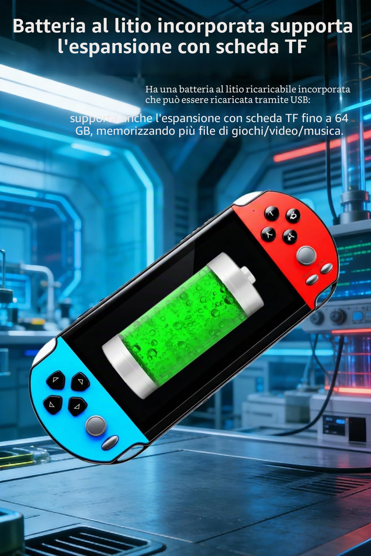 Console per videogiochi MP4/MP3 da 5,1 pollici, emulatori multipli, giochi classici retrò integrati, console portatile perfetta per compleanni all'aperto/viaggi tempo libero intrattenimento