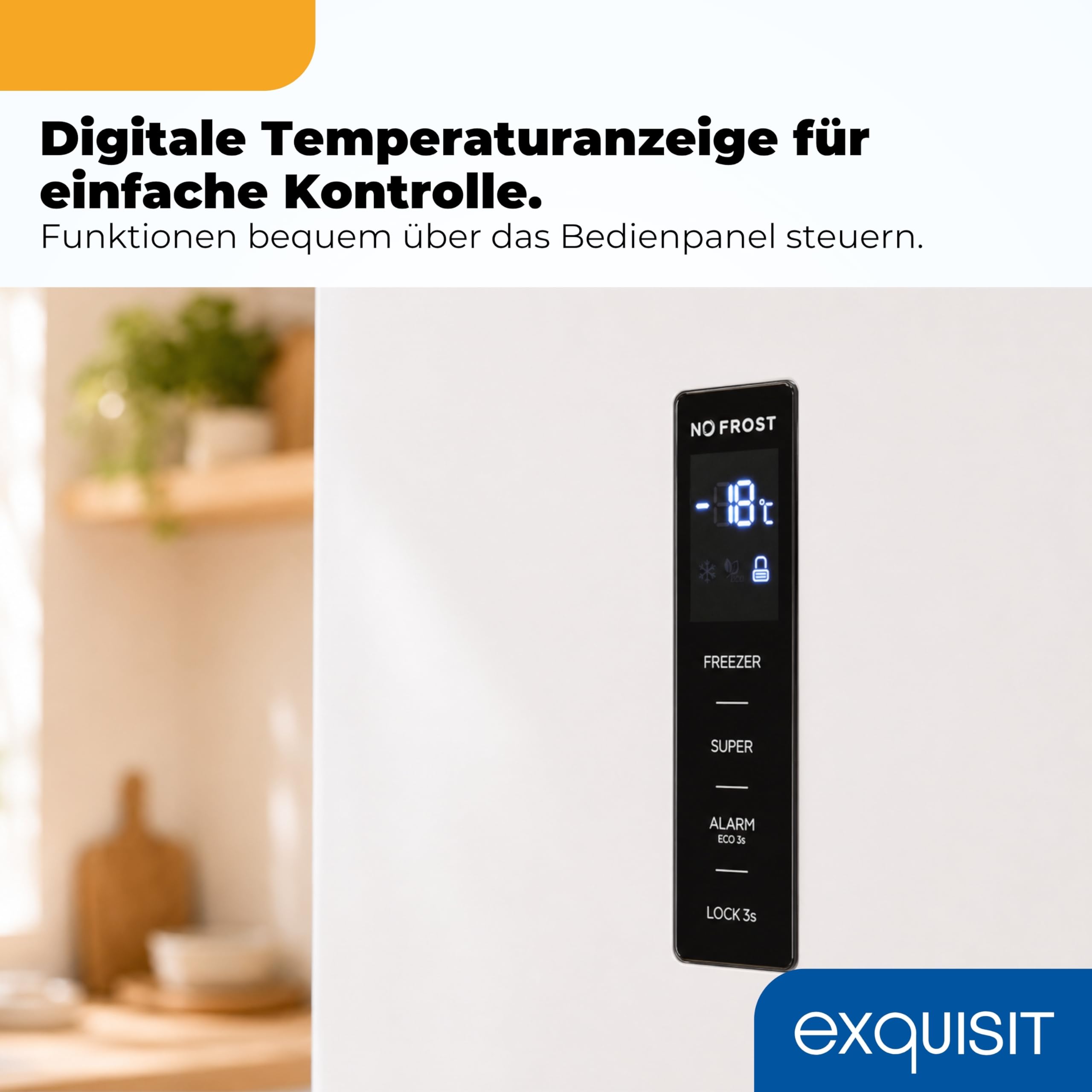 Exquisit Gefrierschrank 274 l No Frost | Energieklasse C | Schnellgefrieren | digitale Temperaturanzeige | LED-Beleuchtung | GS5295-NF-H-040C weiss | Weiß