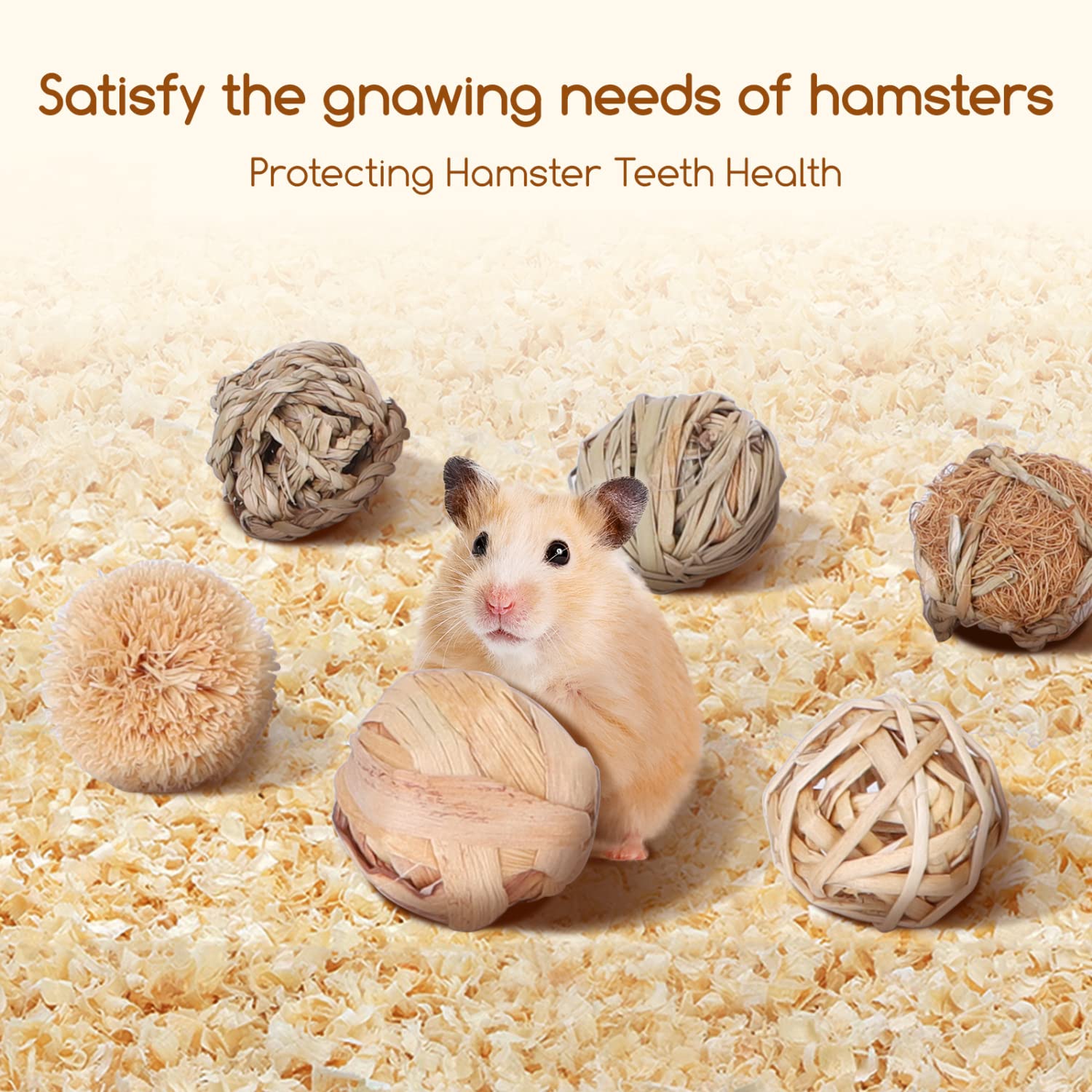 Nobleza 6 Pezzi Piccoli Animali Che Giocano a Palle, Palle d'Erba da Masticare e Giocattoli da Masticare a Rotolamento per Migliorare la Salute Dentistica degli Animali Domestici per Conigli