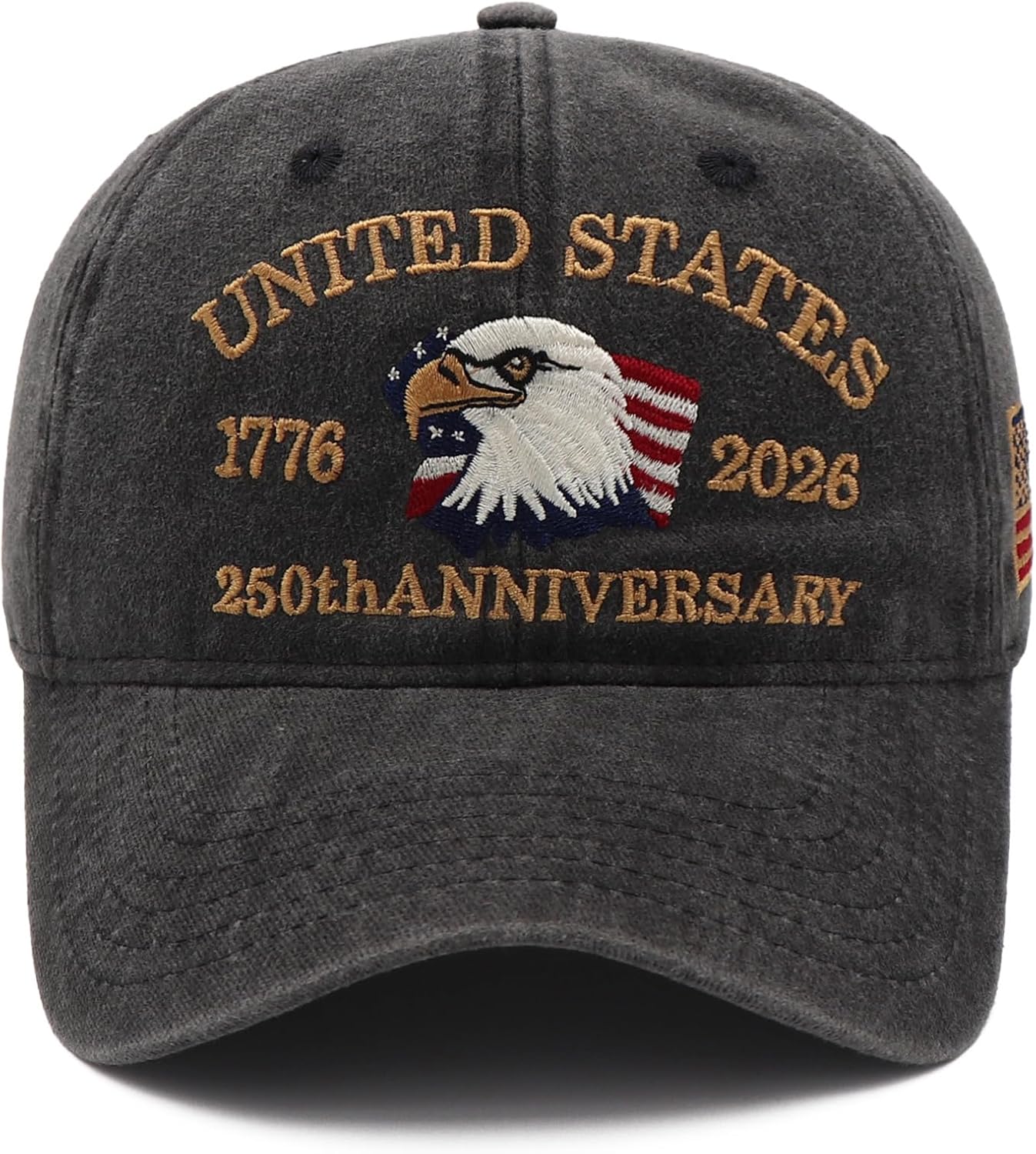 250 Anniversary USA Hat Embroidered Adjustable 250 Anniversary USA Hat,Patriotic Bald Eagle Baseball Cap for Men Women Gifts - Image 2