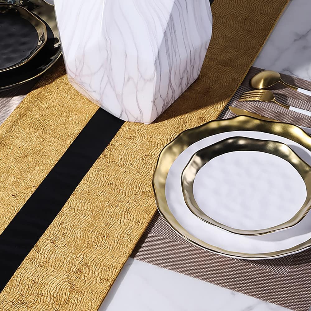 Luxury Golden texture Satin table runner, 30x220cm, for Party Holiday Birthday Wedding Baby Shower Decoration, also suitable for dinning.(Size:40X230cm)