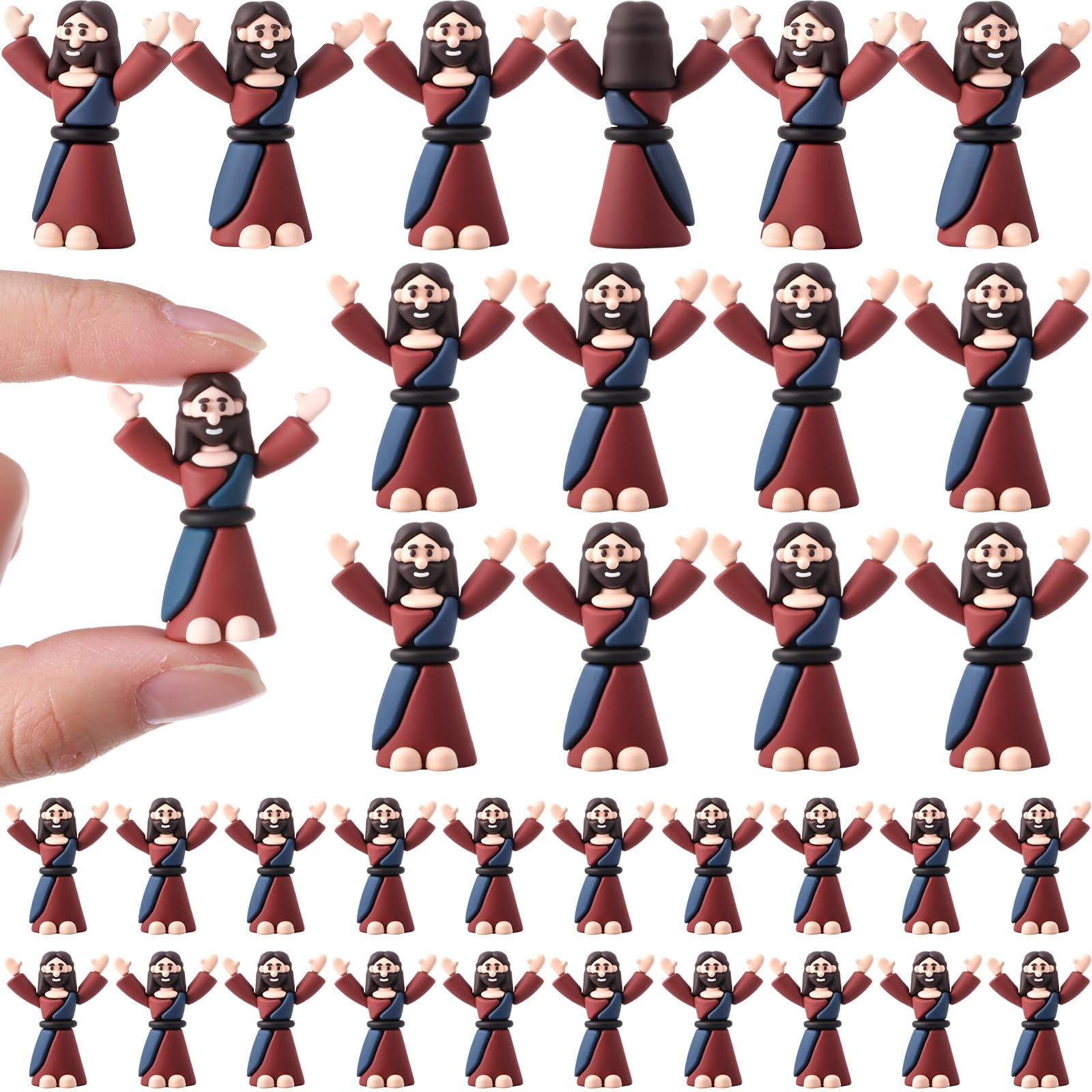 Click to get 50 Pcs Easter Mini Jesus Figurines in Bulk Little 