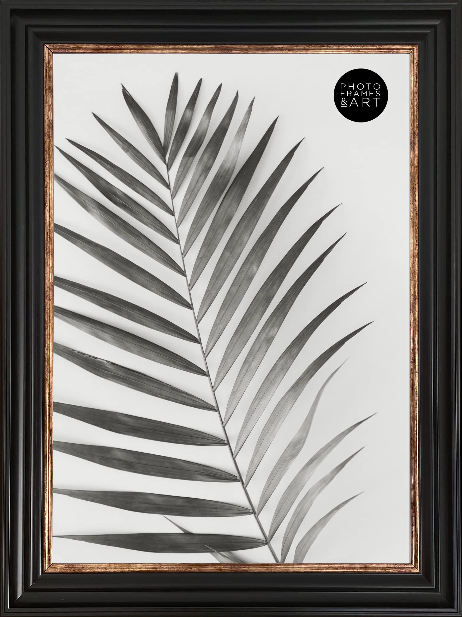 pf+a REAL GLASS Vintage Black Frame For A3 Poster - Black & Copper Gold frame A3 (29.7x42cm) Photo Frame / A3 Vintage Picture Frame