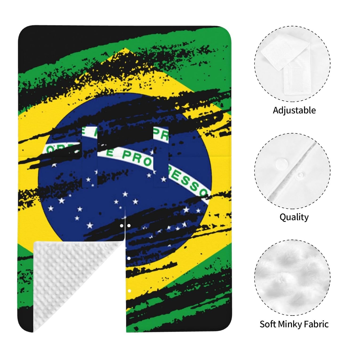 Vintage Brazilian Flag Baby Car Seat Cover & Breastfeeding Nursing Cover - Breathable Stretch Fabric Multi-Use Nursing Cover for Breastfeeding