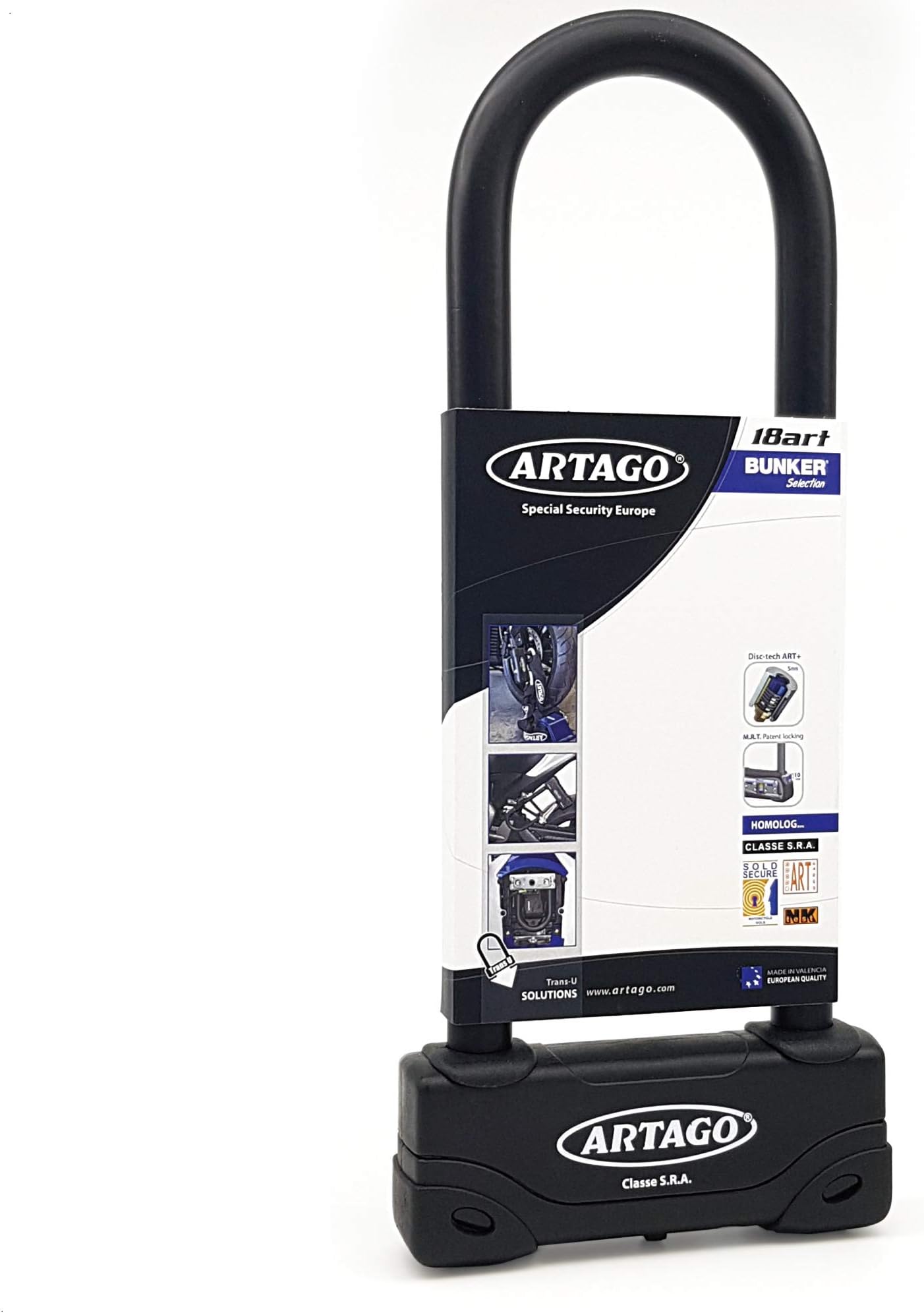 18ART320 Padlock Anti-Theft U High Range Double Lock MRT, ø18 85 x 320, Approved SRA, Sold Secure Gold, ART4, Bunker Selection