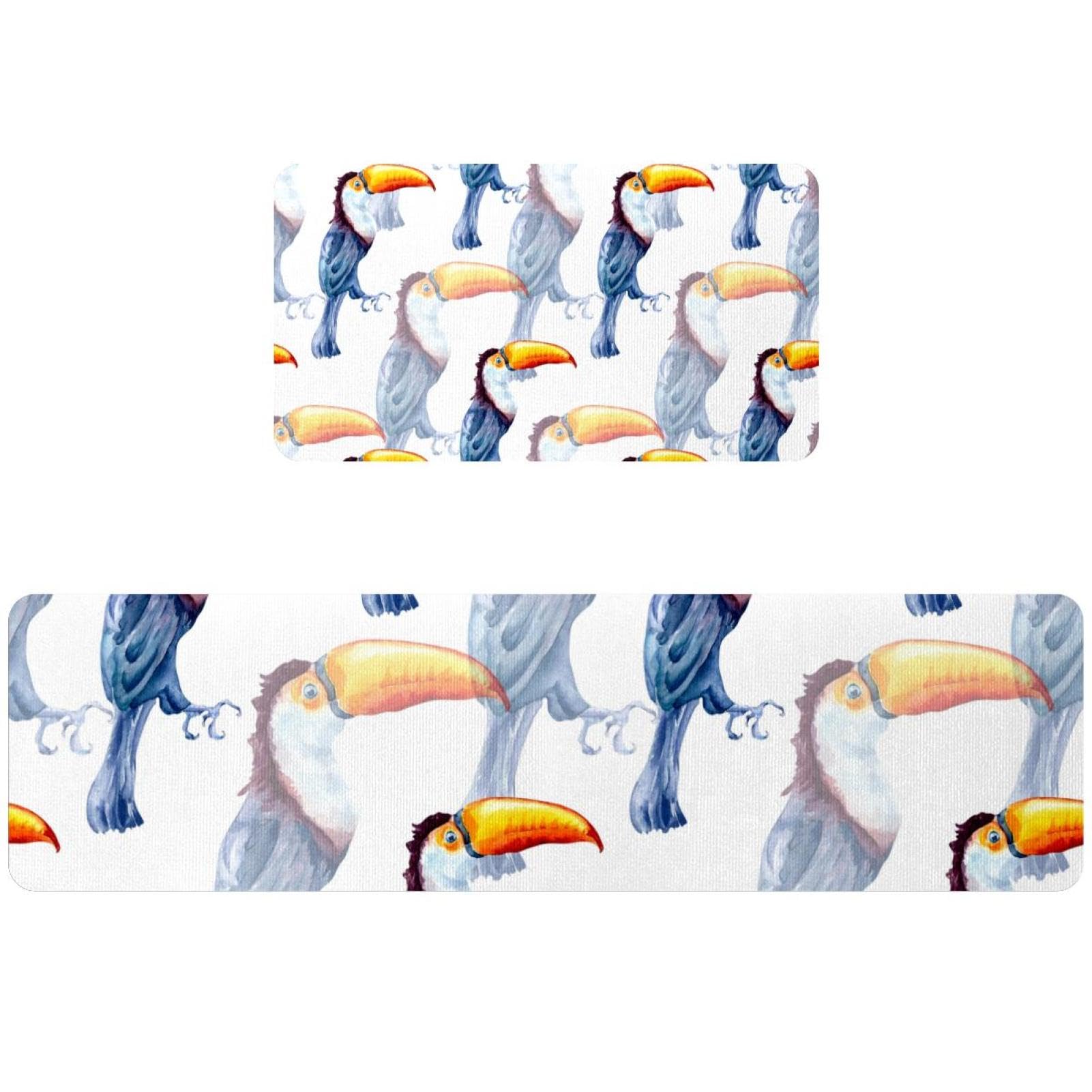 Tapete de cocina de diseño tucán tropical exótico duradero y absorbente
