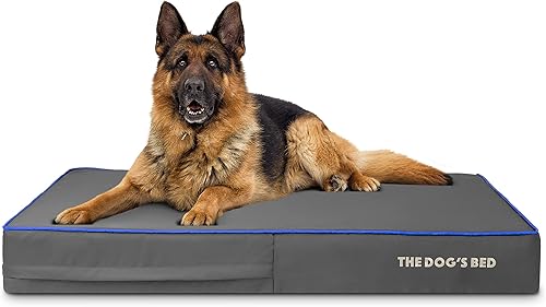Miniatura 24 de The Dog's Bed - Cama ortopédica de espuma viscoelástica para perro, grande gris y negro, impermeable, cama de apoyo con fundas reemplazables, negro