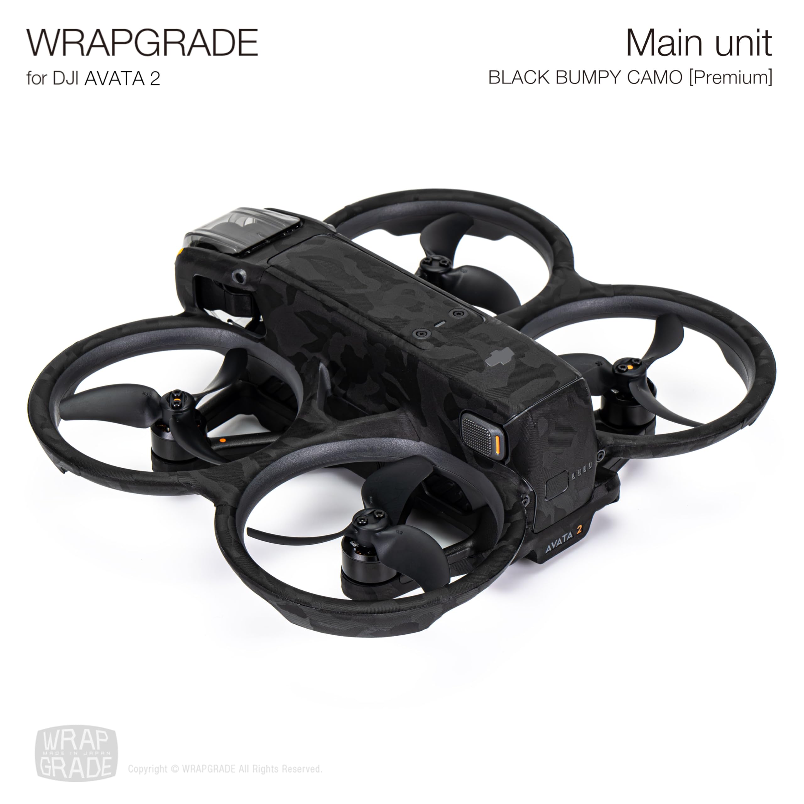 WRAPGRADE Skin Stickers Compatible with DJI Avata 2 (Black Bumpy Camo), DJI Avata 2, 14.5 x 10.5 x 7.5 cm - Image 4
