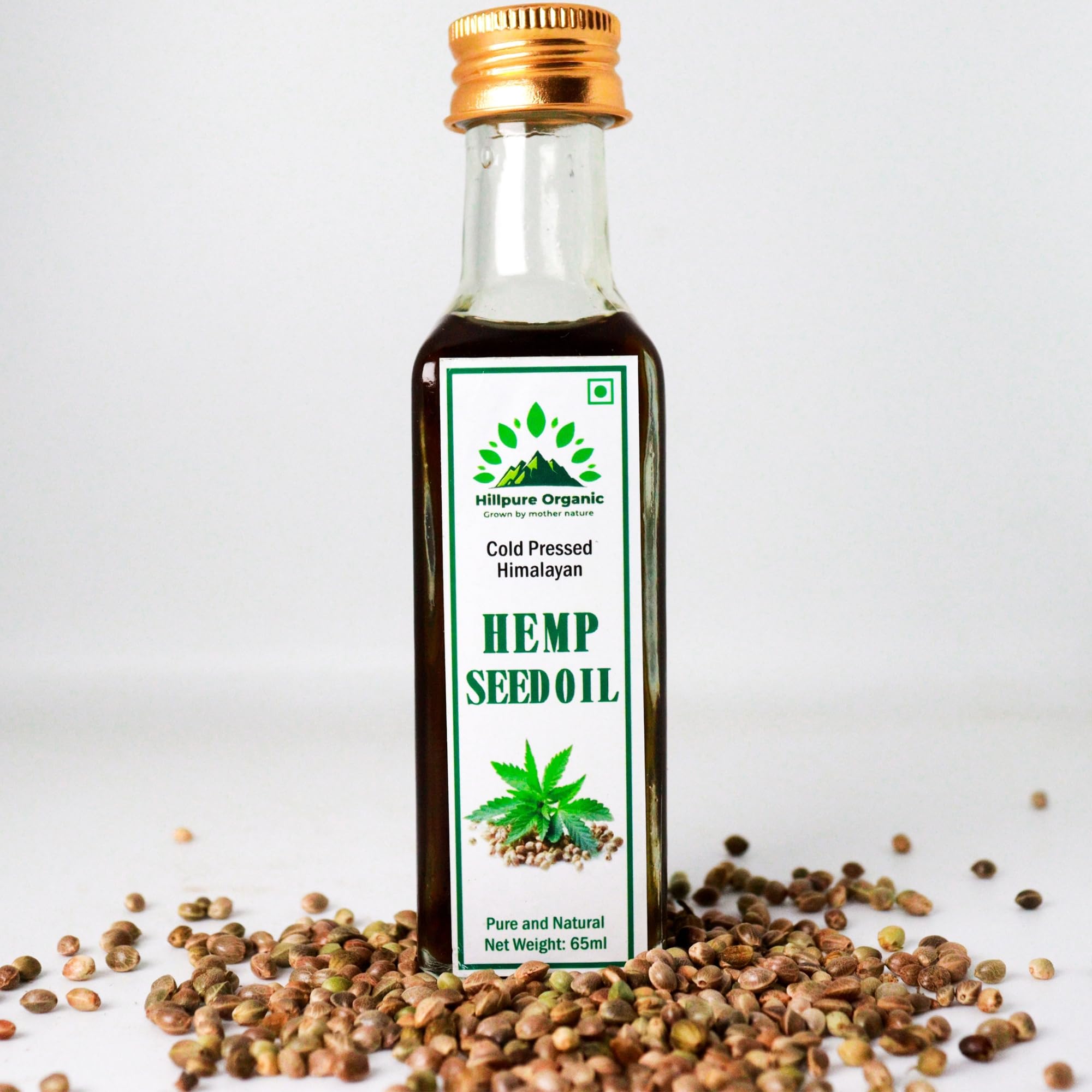 Hillpure Organic Cold Pressed Hemp Seeds Oil (65 ml) Food Grade | Edible | Multipurpose Oil | Anti-Inflammatory Benefits | Unrefined | Rich in Omega-3 and Omega-6 (Glass Bottle)-image-4