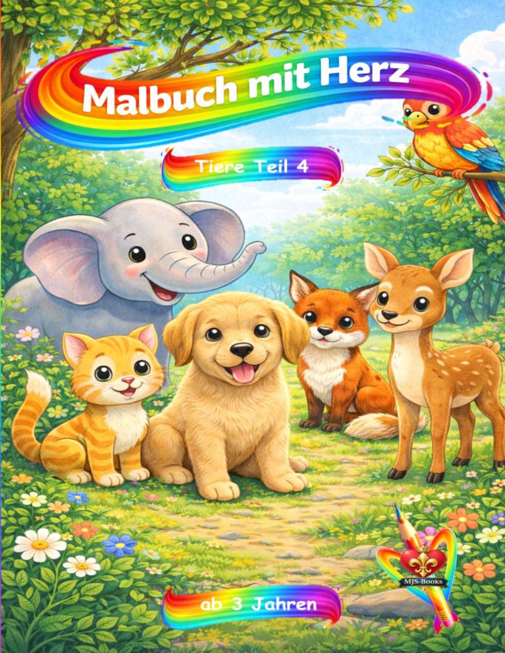 Malbuch mit Herz - Tiere Teil 4: ab 3 Jahre