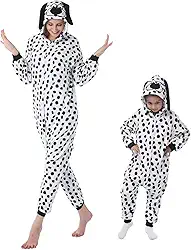 Pijama infantil adulto com capuz para cosplay de cachorro, Halloween, Natal, inverno, com capuz