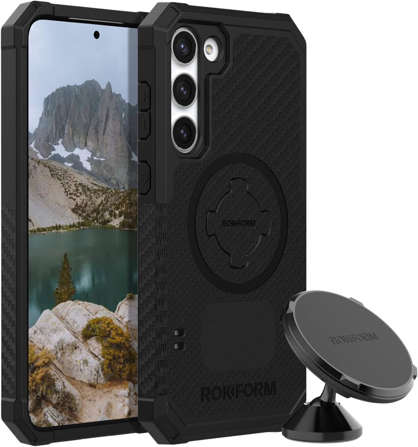 Rokform - Galaxy S23 Plus Rugged Case + Magnetic Swivel Dash Mount