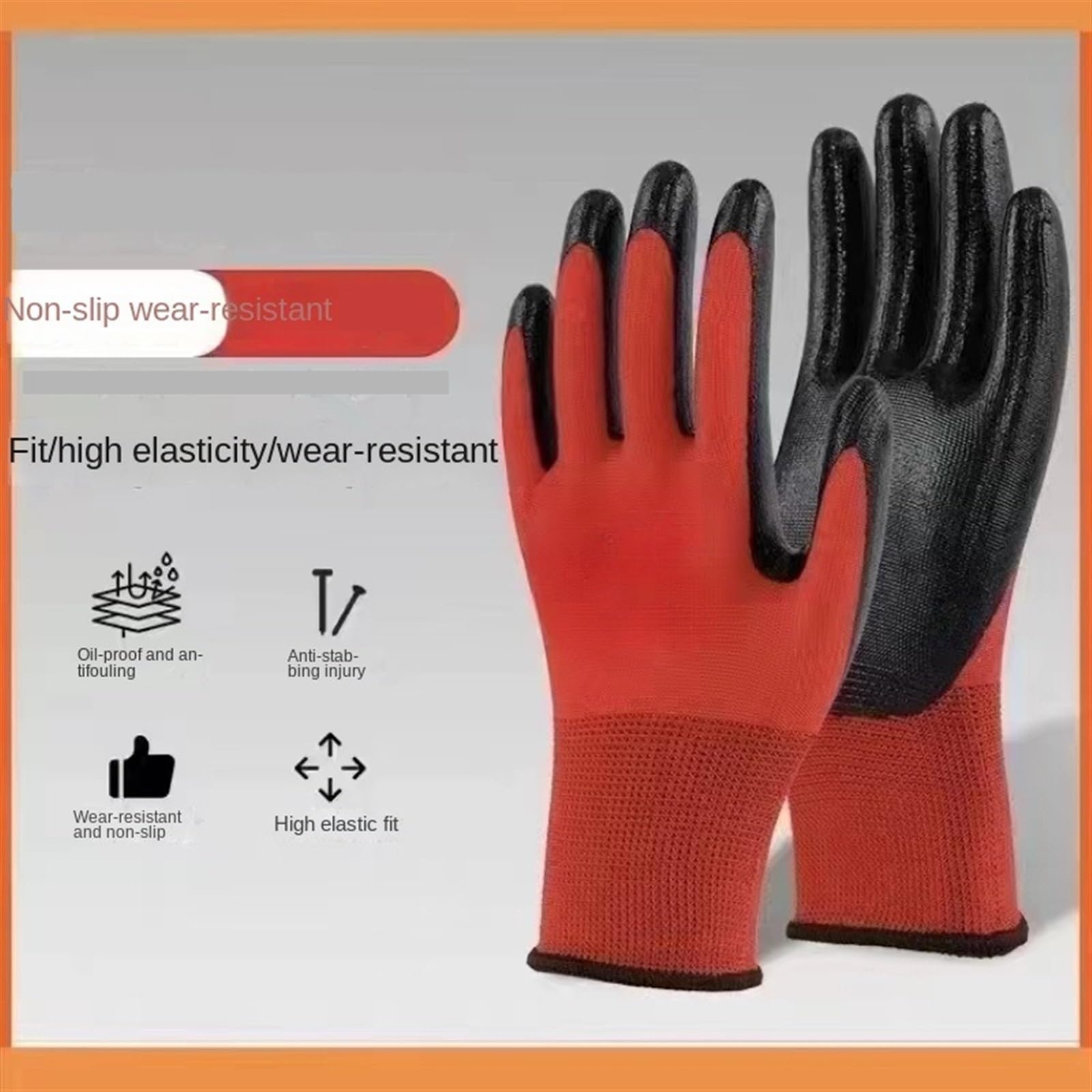 Gants de Travail Lot de 3 Gants de Jardinage for Hommes et Femmes, Gants de Travail en Caoutchouc, Gants de sécurité for Le Travail, la Construction