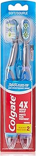 Colgate Total Advanced 360 Floss Tip Sonic Battery Powered Toothbrush, 2 Pack