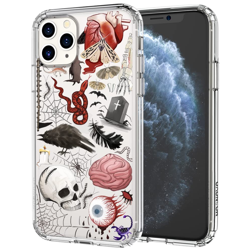 MOSNOVO Compatible with iPhone 11 Pro Max Case, Tomb Evil Print [ Buffertech Impact ] Transparent Shockproof Protective TPU Bumper Clear Phone Case Cover Designed for iPhone 11 Pro Max 6.5"