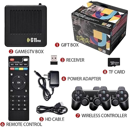 Miniatura 8 de All8bit G11 Pro 100,000 juegos, todas las consolas G-11 Pro de 8 bits, juego G-11 Pro para caja, 4k Retro Game Stick Pro, 2.4G juegos clásicos,