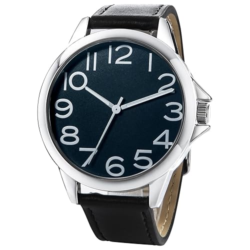 NUOVO Men Quartz Watch with Leather Strap Wrist Watch -