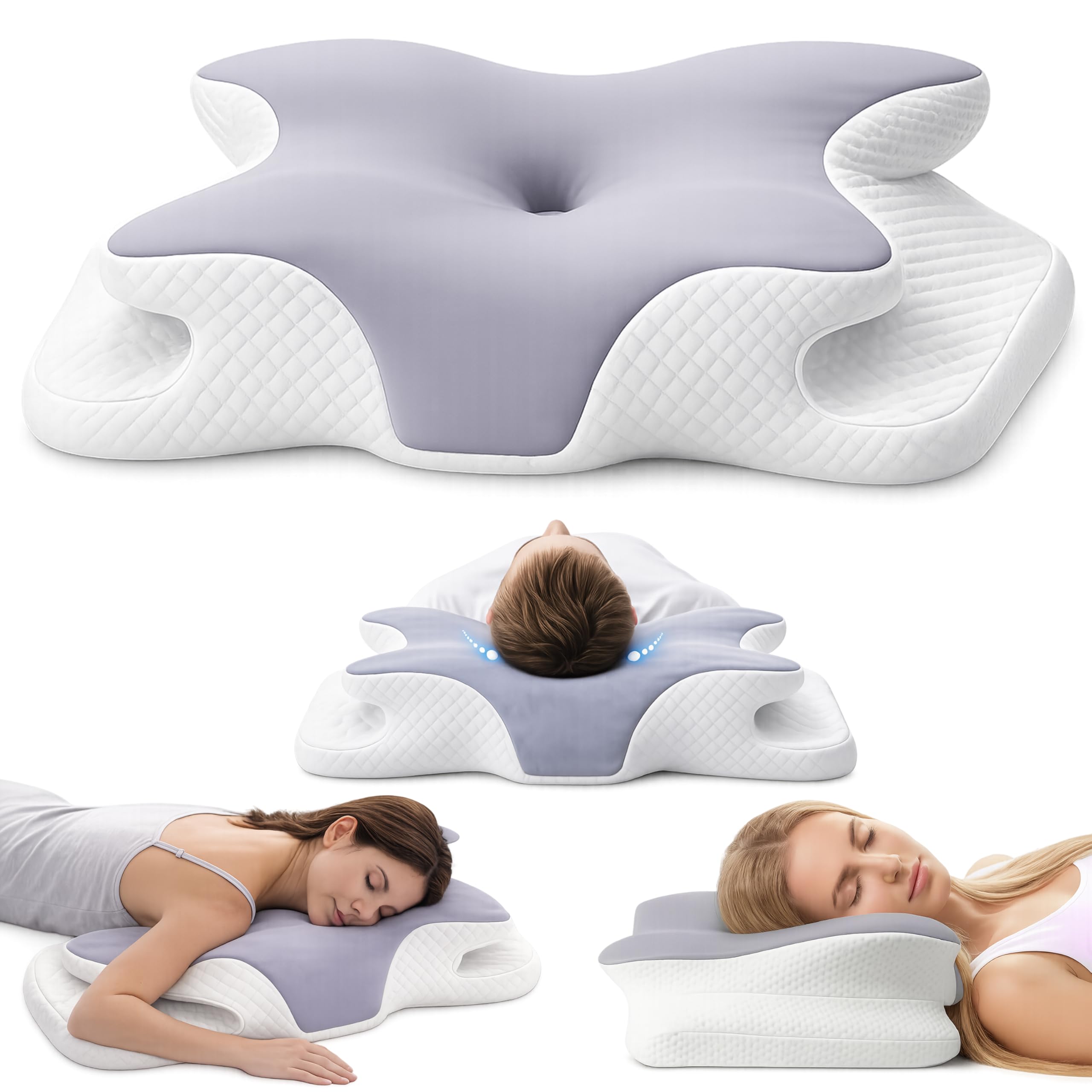 Zuvo Cervical Memory Foam Pillow For Neck And Shoulder Support Orthopaedic Contour Design Ideal For Side And Back Sleepers from B&Q