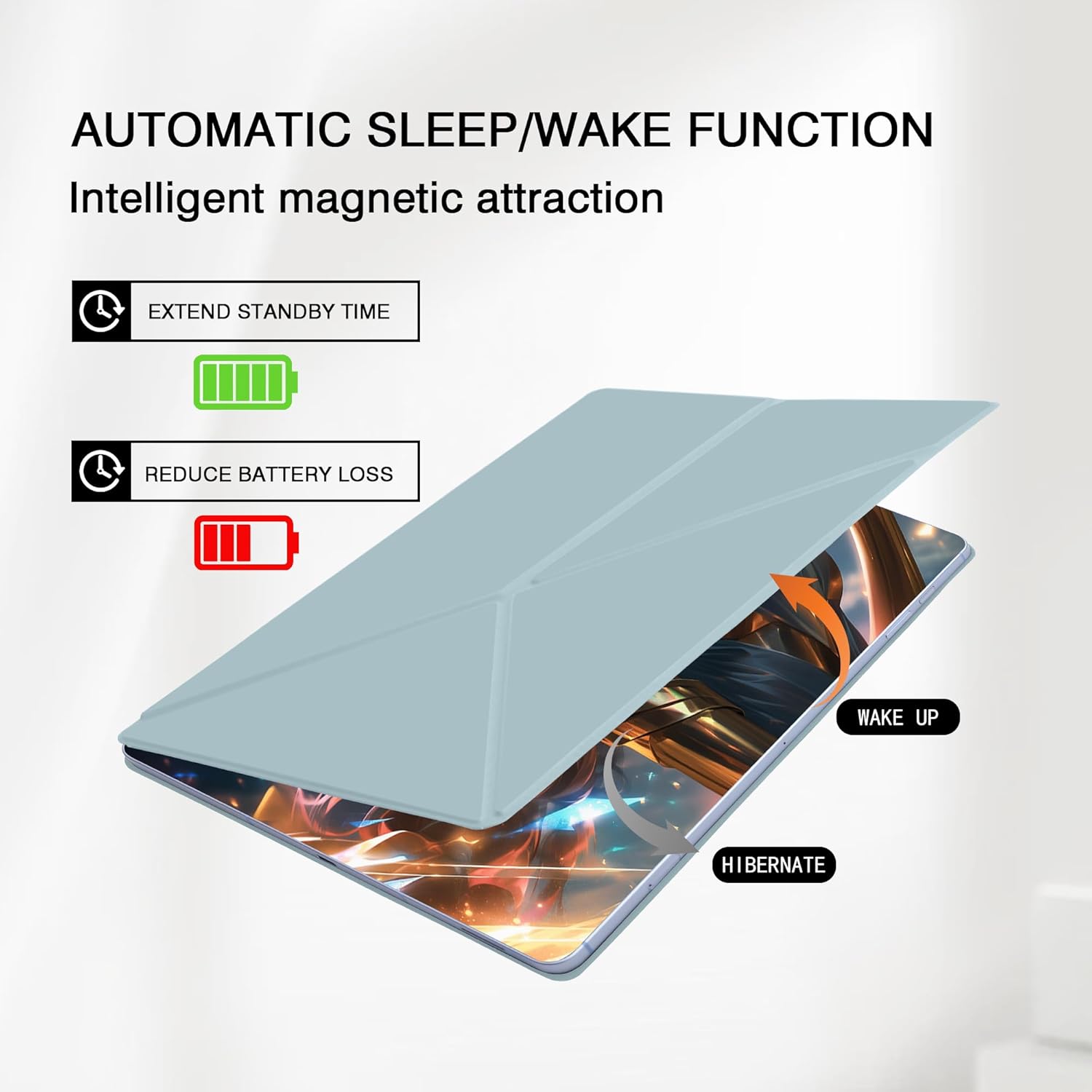 Magnetic Case for Samsung Galaxy Tab S10 FE Plus /S10 FE+ 13.1 Inch (2025) - Model SM-X626/SM-X620 Tablet with S-Pen Holder, Auto Wake/Sleep Smart Tablet Cover, Ice Blue